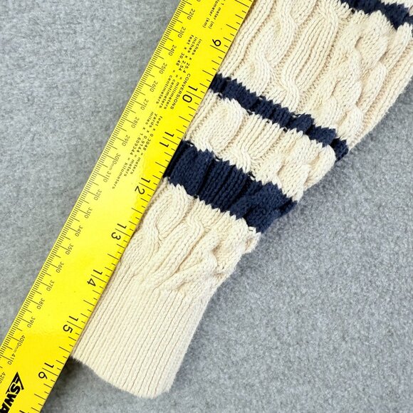Cotton On Kids Cable Knit V-Neck Sweater Cream Navy Stripes Sz 9-10 - Picture 9 of 11